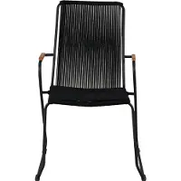Ebuy24 Bois Chaise de jardin avec accoudoirs empilable, noir.