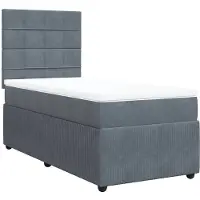 vidaXL Lit boxspring avec matelas gris foncé 90x200 cm velours