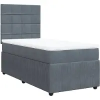 vidaXL Lit boxspring avec matelas gris foncé 80x200 cm velours