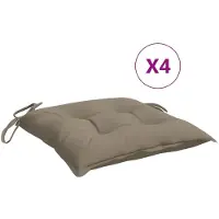 vidaXL Coussins de chaise lot de 4 taupe 40x40x7 cm tissu oxford