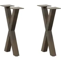 vidaXL Pieds de table basse en X 2 pcs. Acier naturel 28x(42-43) cm Acier