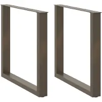 vidaXL Pieds de table de salle à manger en U 2 pcs. Acier naturel 90x(72-73) cm Acier
