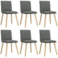 vidaXL Chaises de salle à manger 6 pcs. Tissu gris foncé