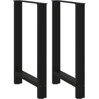 vidaXL Pieds de table de bar noir 2 pcs. 60x(90-91) cm acier