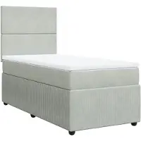 vidaXL Lit boxspring avec matelas gris clair 90x190 cm velours
