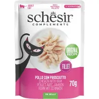 Schesir poulet avec jambon (gelée) pâtée pour chat (sachets)