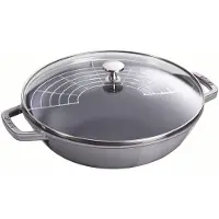 Staub cast iron wok with lid - 30 cm Graphite