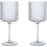 Ferm Living Ripple Verres à Vin Rouge - Ensemble de 2 Clear
