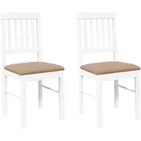 vidaXL Chaises de salle à manger avec coussins 2 pcs. Blanc Bois massif Hévéa