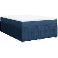 vidaXL Lit boxspring avec matelas bleu 140x190 cm Tissu