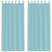 vidaXL Voile Rideaux avec poches pour tringles 2 pcs. Turquoise