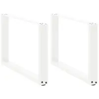 vidaXL Pieds de table basse en U 2 pcs. Blanc 70x(42-43) cm Acier