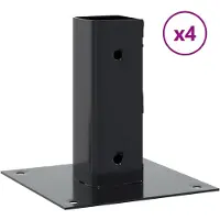 vidaXL Bases de poteau carrées 4 pcs anthracite 51x51 mm