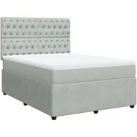 vidaXL Lit boxspring avec matelas gris clair 140x190 cm velours