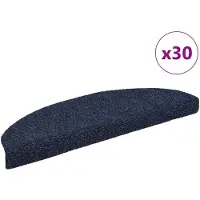 vidaXL Tapis d'escalier autocollants 30 pièces 65 x 21 x 4 cm Bleu Demi-rond Grand