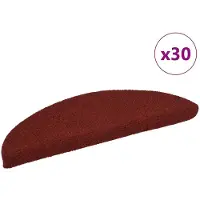 vidaXL Tapis d'escalier autocollants 30 pièces 56 x 17 x 3 cm Rouge bordeaux Demi-rond