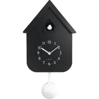 Nextime Horloge murale Twitter avec pendule, vert olive/lavande, sons de la nature