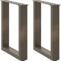 vidaXL Pieds de table basse en U 2 pcs. Acier naturel 28x(42-43) cm Acier