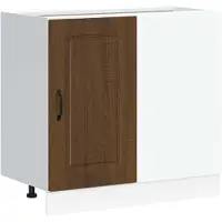 vidaXL Élément bas de cuisine Kalmar brun imitation chêne Matériau dérivé du bois