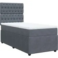 vidaXL Lit boxspring avec matelas gris foncé 90x190 cm velours