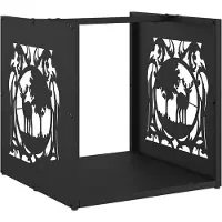 vidaXL Étagère à bois de chauffage Noir 40x40x40 cm Acier laminé à froid