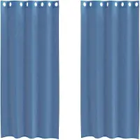 vidaXL Voile Rideaux avec illets 2 pcs. Bleu roi