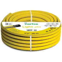 Vartco tuyau d'eau 3 couches Tuyau d'arrosage de jardin Tuyau flexible en polyester tressé croisé résistant aux UV 25 Bar 1/2" 20m
