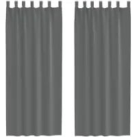 vidaXL Voile Rideaux avec passants 2 pcs. Gris foncé 140x260 cm