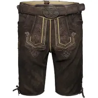 Krüger Collection Pantalon folklorique 'Roger' marron / jaune
