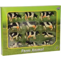 Kids Globe 611930 - Vaches Noires Et Blanches (Paquet De 12)