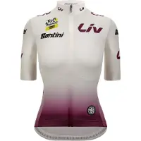 Santini Tour De France Avec Zwift Yellow 2025 Short Sleeve Jersey Blanc M Femme