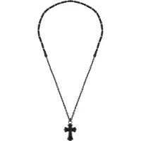 Police Collier - - Affixe - Pendentif Croix - Métal - 920mm - Noir