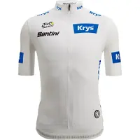 Santini Tour De France White 2025 Short Sleeve Jersey Blanc S Homme