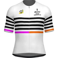 Santini Tdffaz Grand Départ Bretagne 2025 Short Sleeve Jersey Blanc 2XL