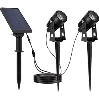 Lumisky Double projecteur solaire 2 en 1 à coller ou à fixer - - ROUNDY - H27 cm - LED blanc froid
