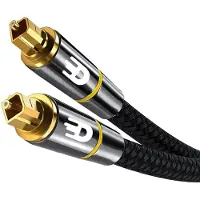 Drivv. Premium Toslink Optical Cable Nylon - Câble audio optique - Mâle vers Mâle - 3 mètres - Noir