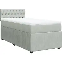 vidaXL Lit boxspring avec matelas gris clair 90x200 cm velours