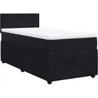 vidaXL Lit boxspring avec matelas noir 100x200 cm velours