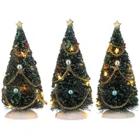 Luville Village de Noël Arbres miniatures - 3 pièces - H15 cm - Multicolore