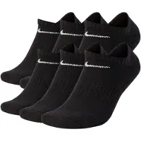 Nike Chaussettes de training invisibles Everyday Cushioned (6 paires) - Noir | Taille S