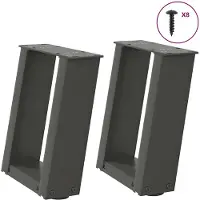 vidaXL Pieds de table basse en U 2 pcs. Anthracite 30x(30-31) cm Acier