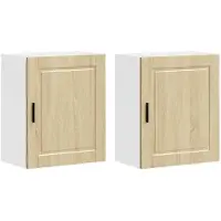vidaXL Armoires de cuisine suspendues 2 pcs. Porto Chêne Sonoma Matériau dérivé du bois