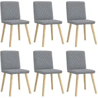 vidaXL Chaises de salle à manger 6 pcs. Tissu gris clair