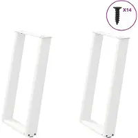 vidaXL Pieds de table de salle à manger en U 2 pcs. Blanc 60x(72-73) cm Acier