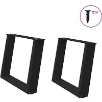 vidaXL Pieds de table basse en U 2 pcs. noir 70x(42-43) cm acier