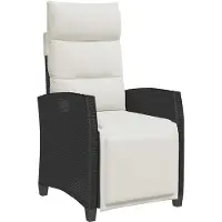 vidaXL Fauteuil de jardin avec table d'appoint Réglable noir Poly rotin