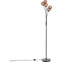 QAZQA Lampadaire design bronze avec verre bronze 5 lumières - Athènes