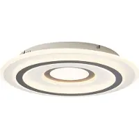 QAZQA Plafonnier design blanc avec gris foncé rond avec LED dimmable - Taylor