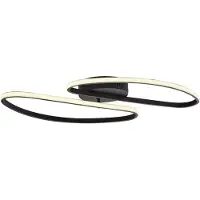 QAZQA Plafonnier design noir mat 65 cm à intensité variable en 3 étapes 2 lumières - Pepe