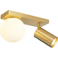 QAZQA Plafonnier moderne en laiton 2 lumières inclinable - Lesly